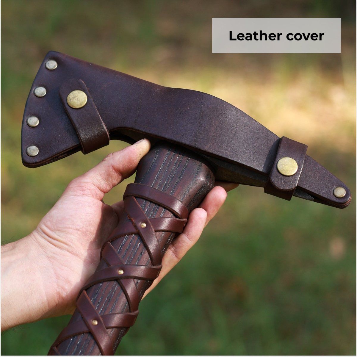 Hand-Forged Viking Style Axe with Leather Wrapped Handle