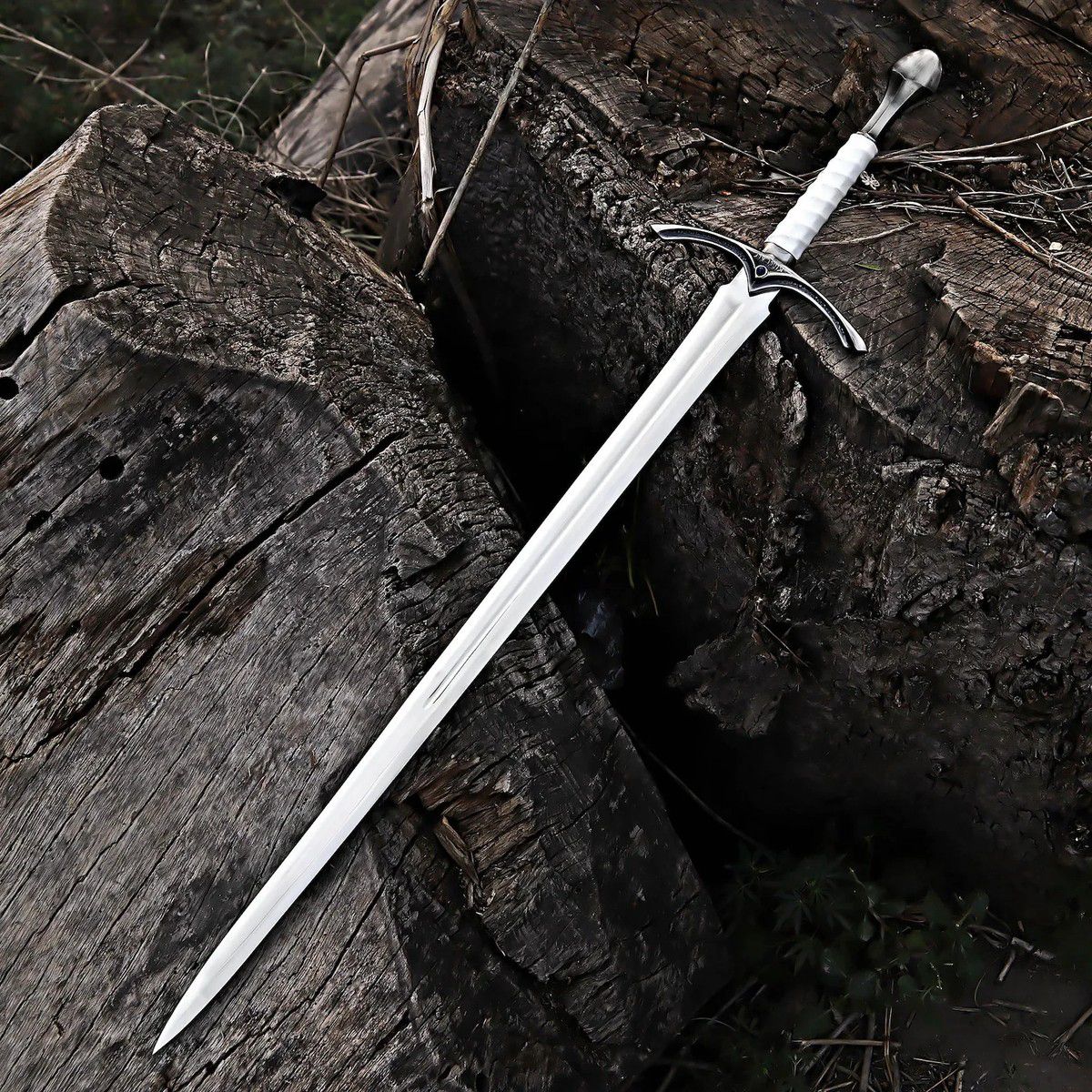 Hand-Forged Medieval Longsword with Leather Scabbard
