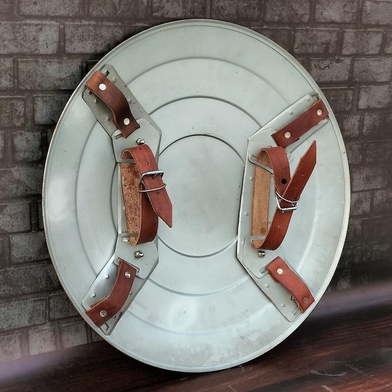 Captain America Shield – Full Metal Replica with Star Emblem and Arm Straps