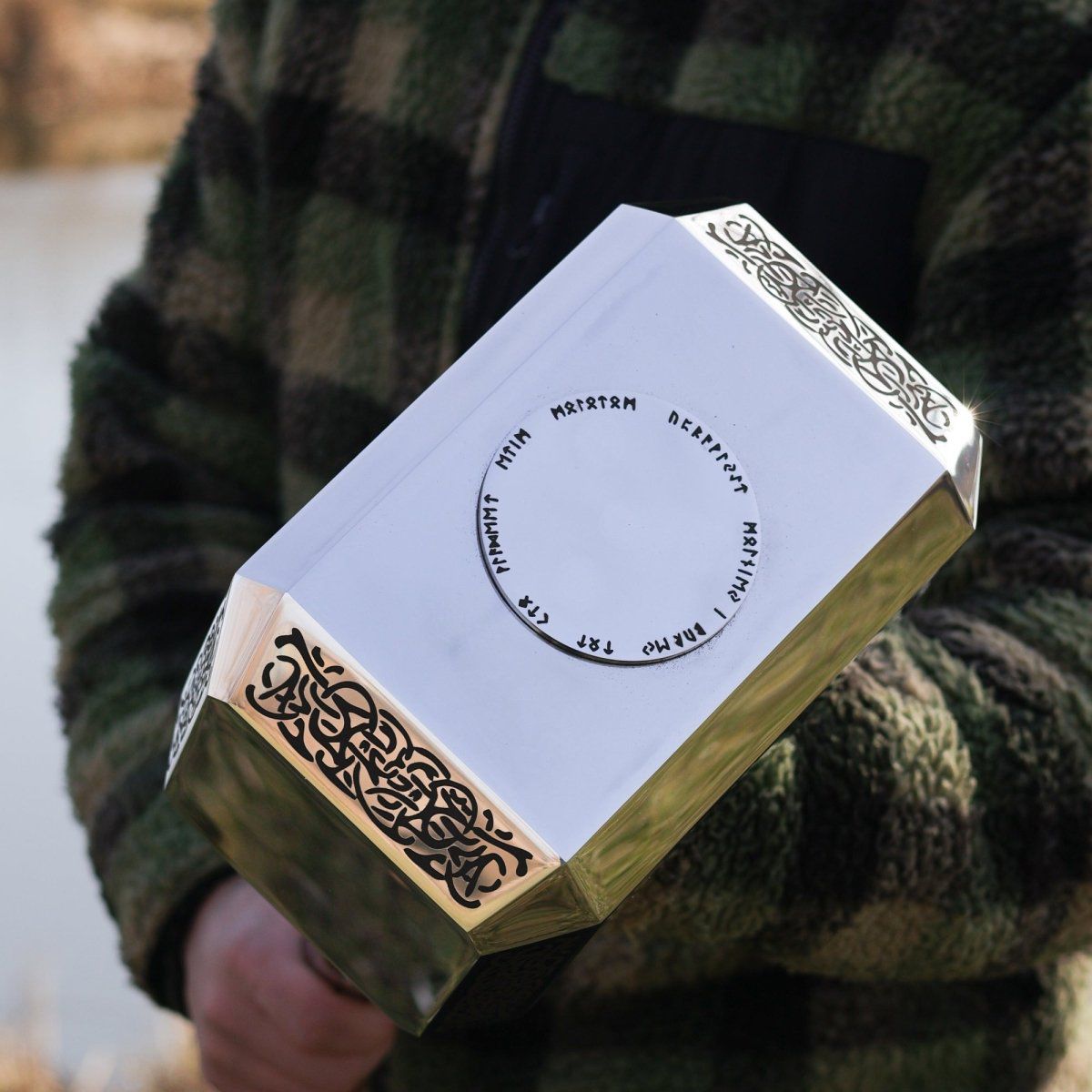 Thor’s Mjolnir Hammer  – Premium Metal Mythic Hammer With Display Stand