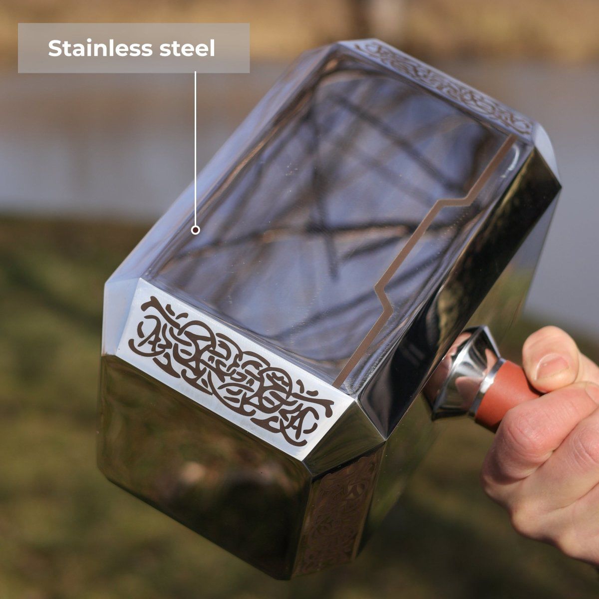 Thor’s Mjolnir Hammer  – Premium Metal Mythic Hammer With Display Stand