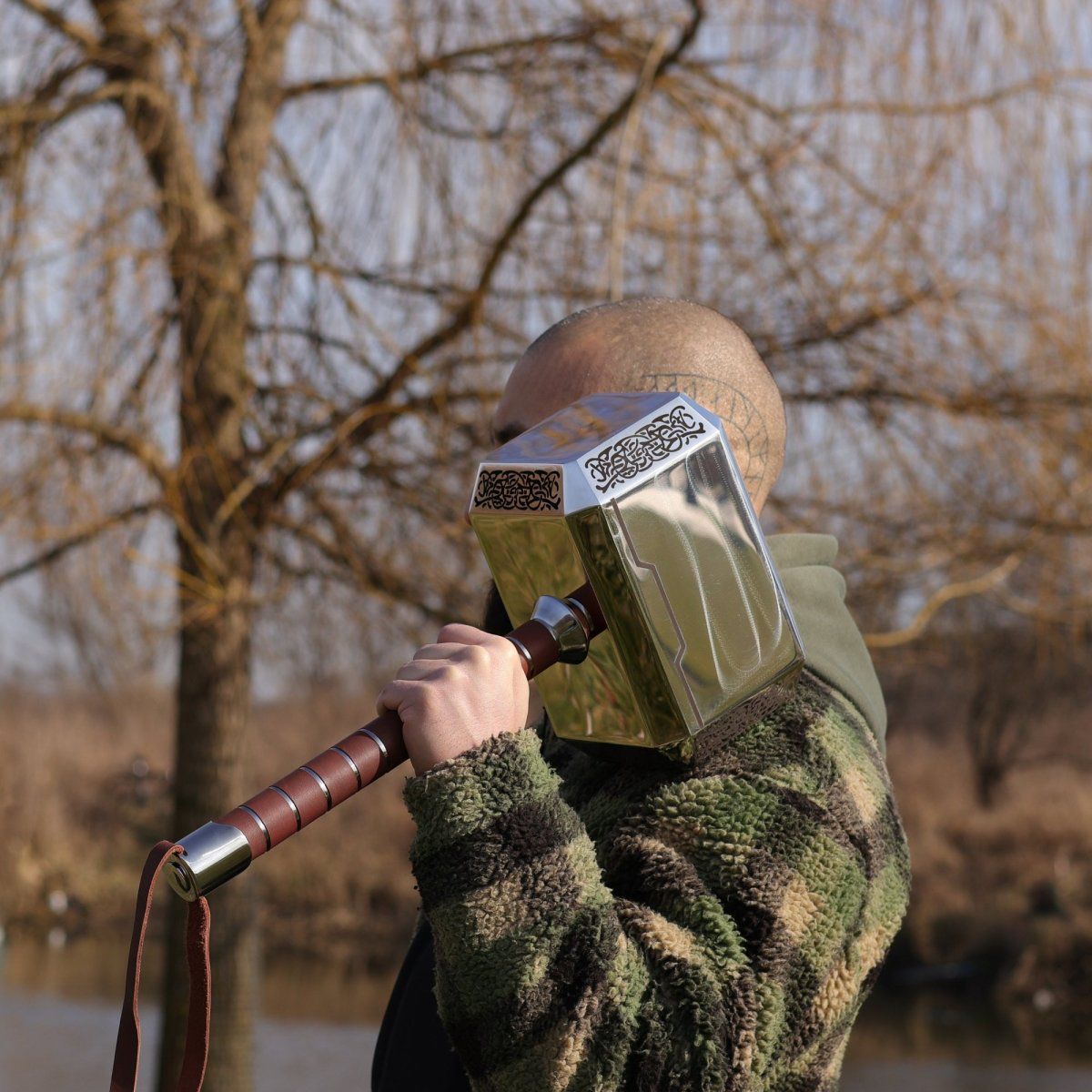 Thor’s Mjolnir Hammer  – Premium Metal Mythic Hammer With Display Stand