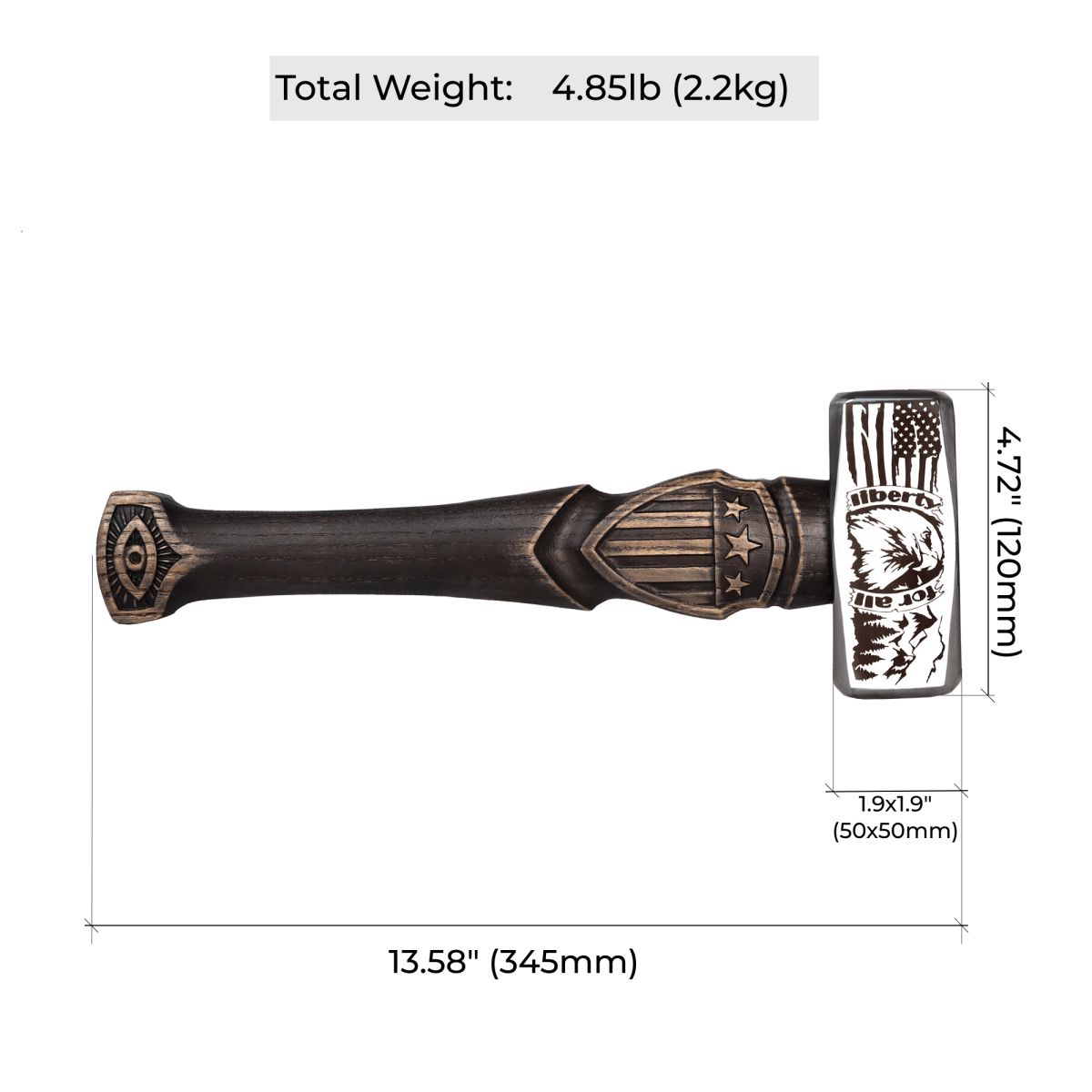 Patriotic Liberty Hammer Set – Engraved American Eagle Steel Hammer + Premium Wooden Display Box