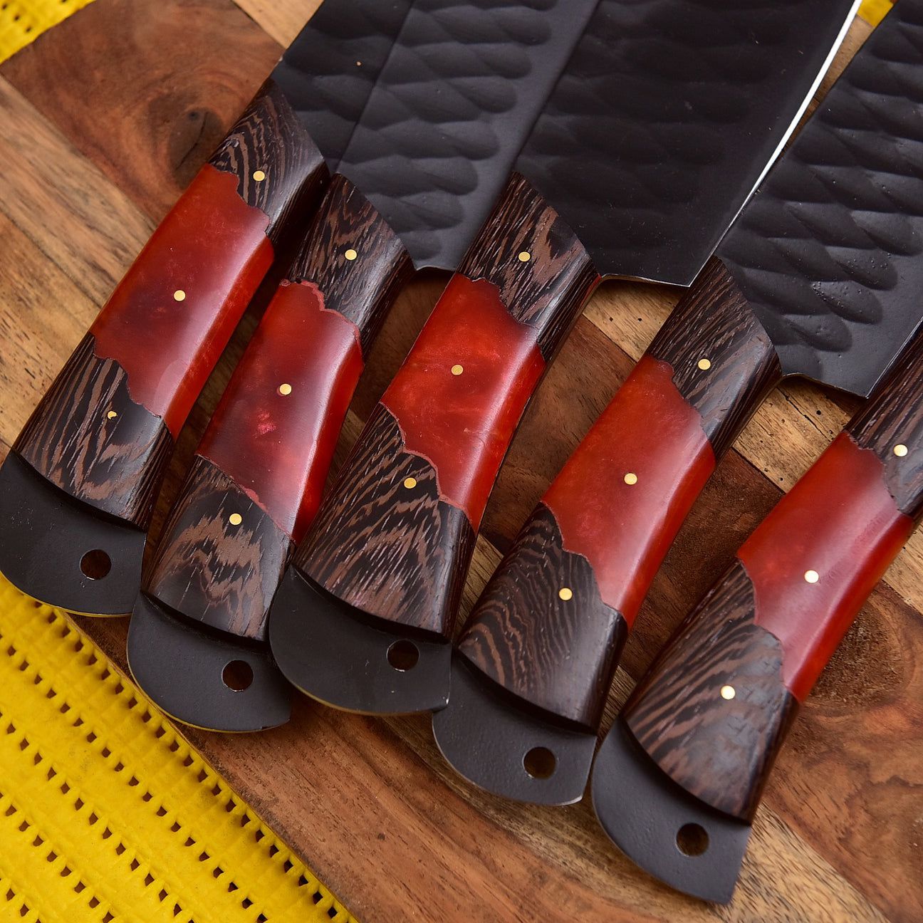 Hand-Forged Chef Knife Set – 5-Piece Professional Kitchen Collection