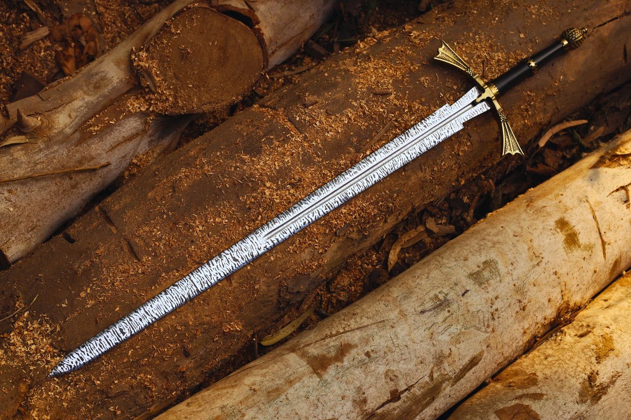 Hand-Forged Damascus Steel Sword – Medieval Fantasy Collector’s Edition