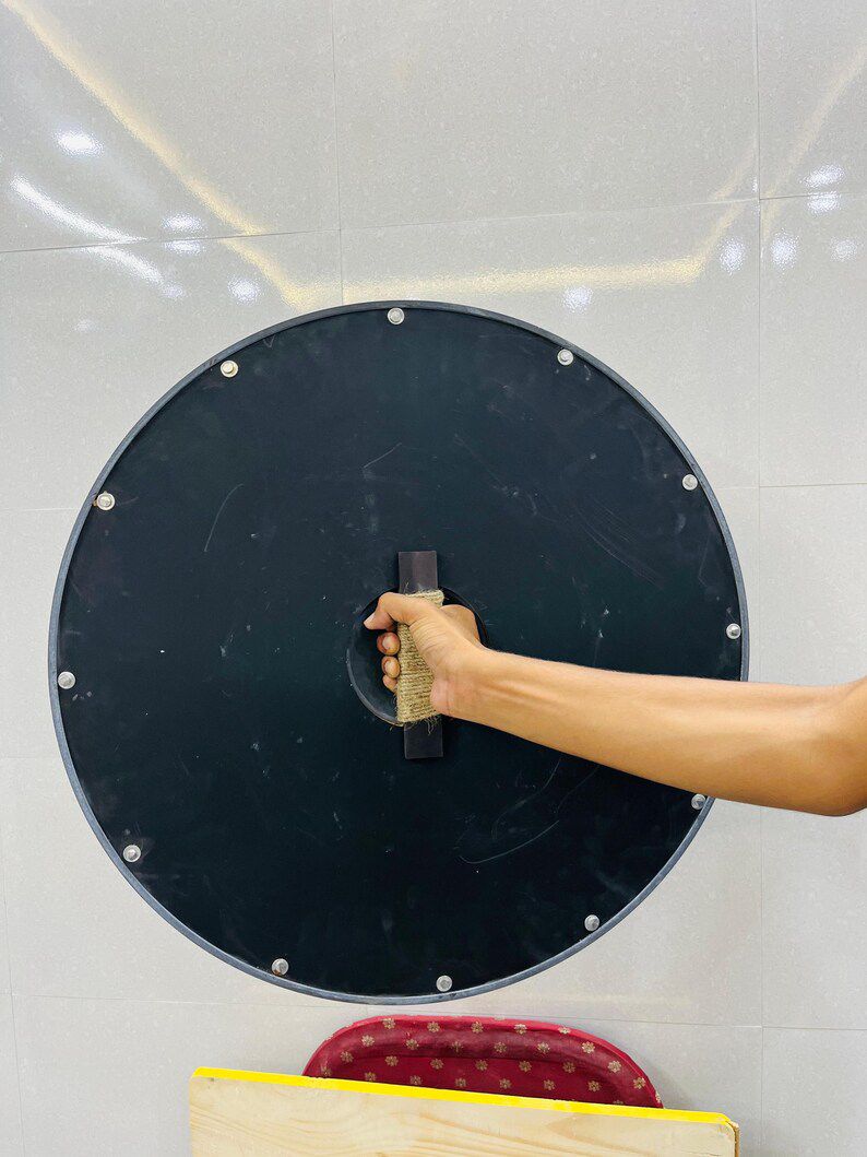 Drakkar Shield – Handcrafted Viking Round Shield with Twin Dragon Engravings