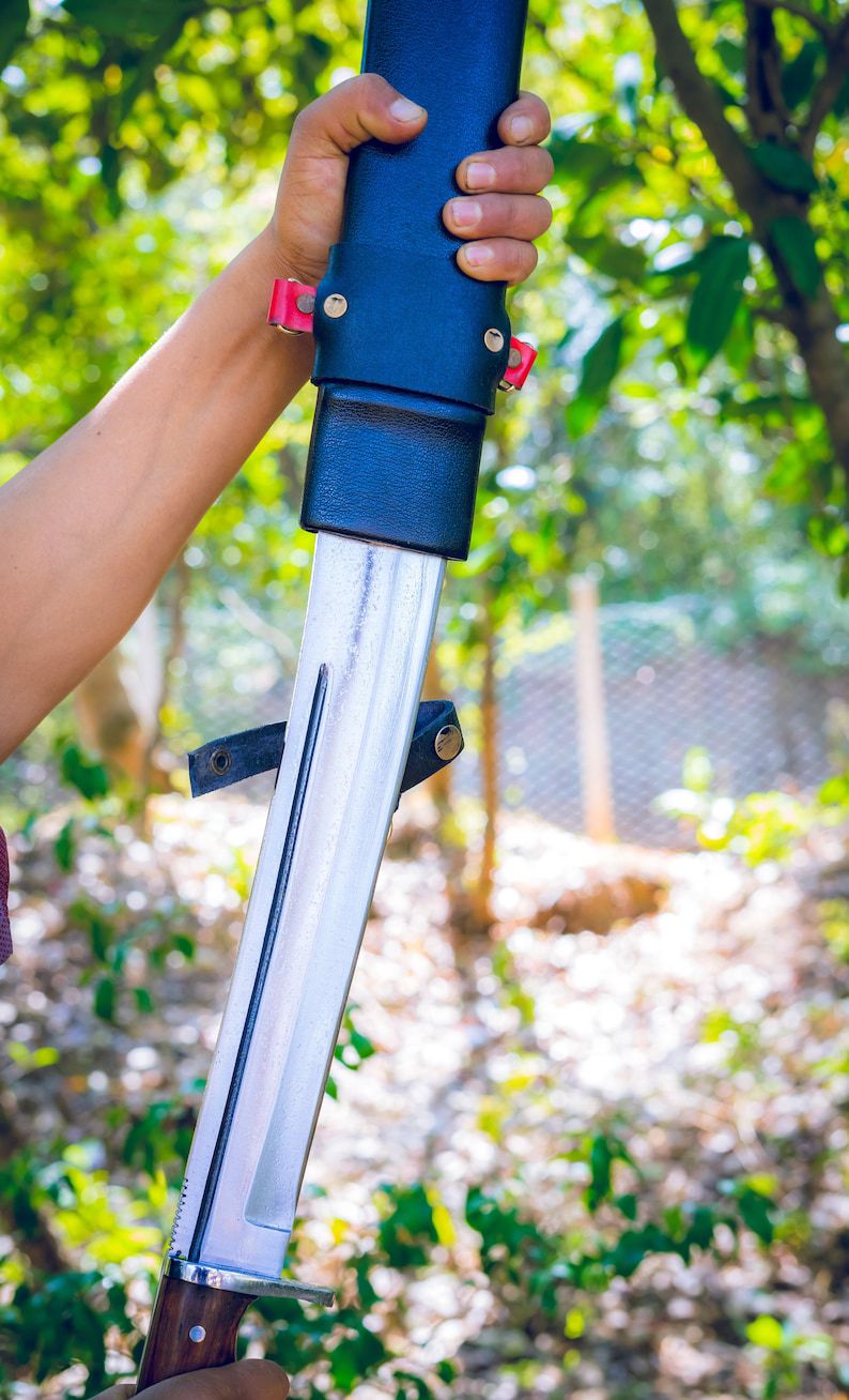 Large Tactical Survival Knife – Heavy Duty Blade with Wooden Handle