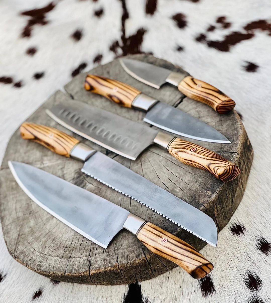 Premium Kitchen Knife Set with Olive Wood Handles
