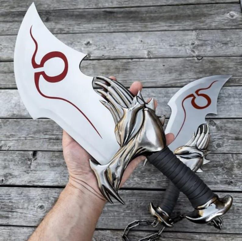 God of War Blades of Chaos Replica - Dual Swords with Display Plaque