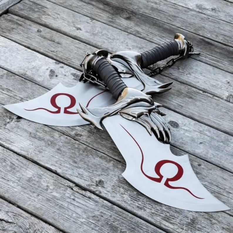 God of War Blades of Chaos Replica - Dual Swords with Display Plaque