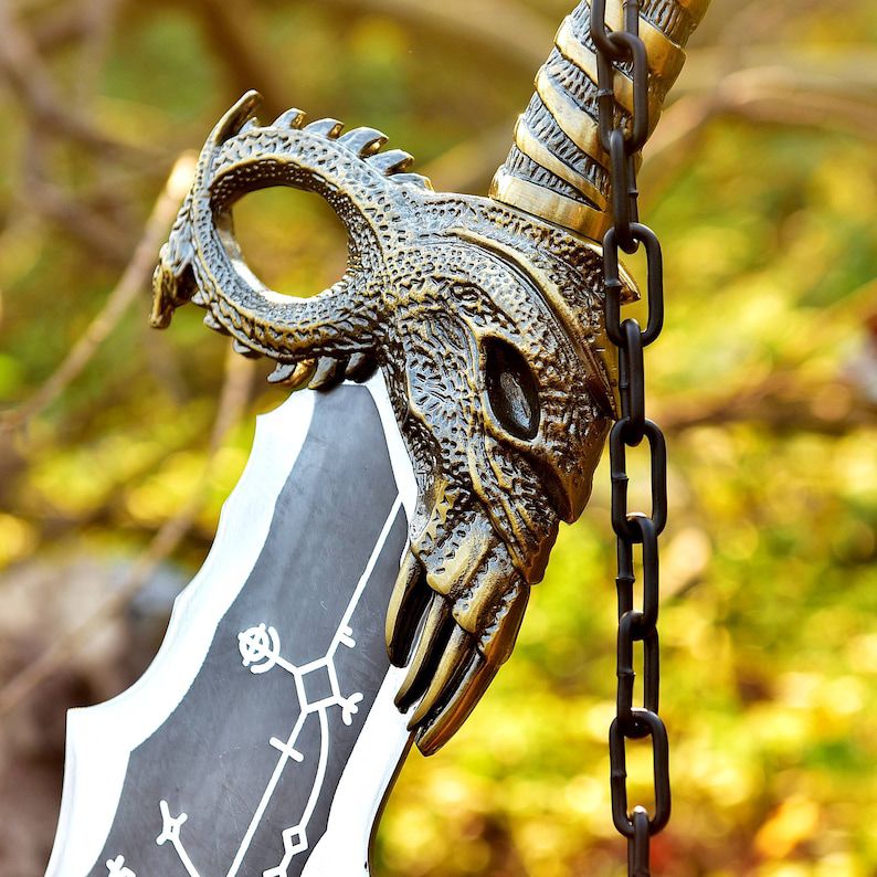 God of War Blades of Chaos – Metal Twin Swords with Wall Plaque