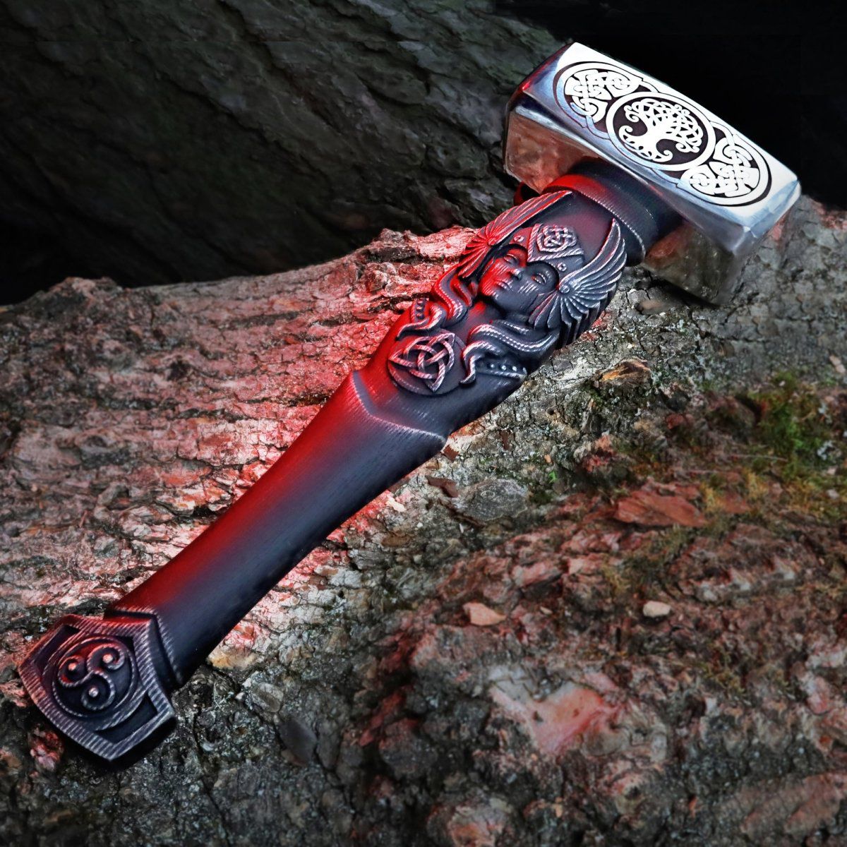 Celtic Tree of Life War Hammer – Engraved Decorative Hammer