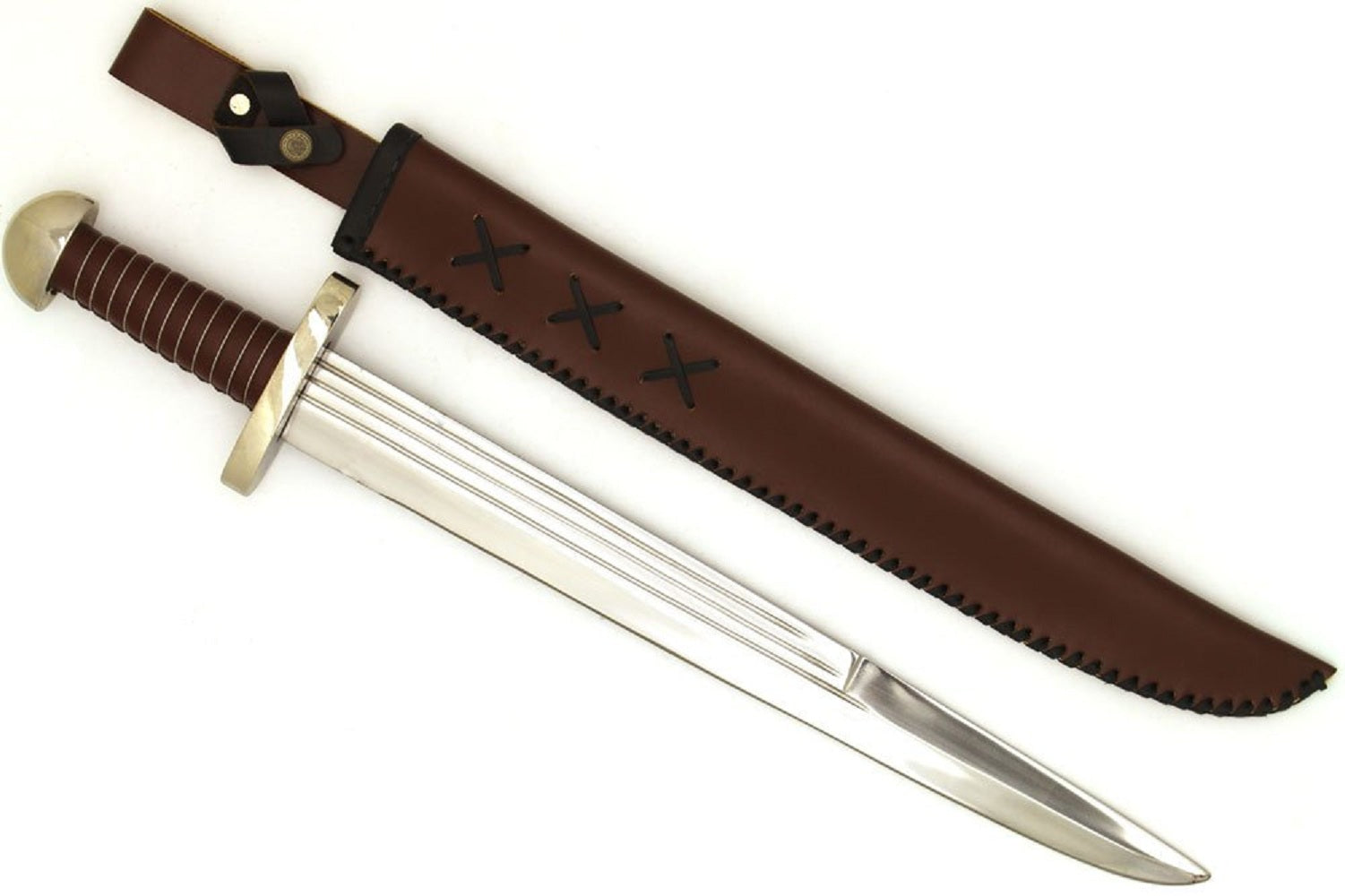 Medieval Warrior 10th Century Full Tang High Carbon Steel Viking Seax Style Dagger w/Leather Sheath Fully Functional Battle Ready Razor Sharp