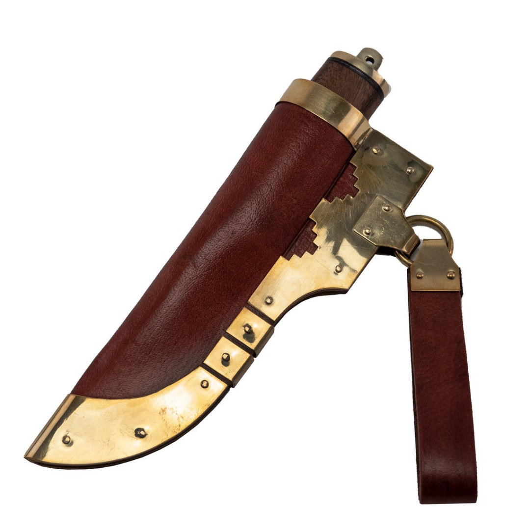 Viking Knife Gotland with Brass-shod Leather Sheath Eating and Utility Knife