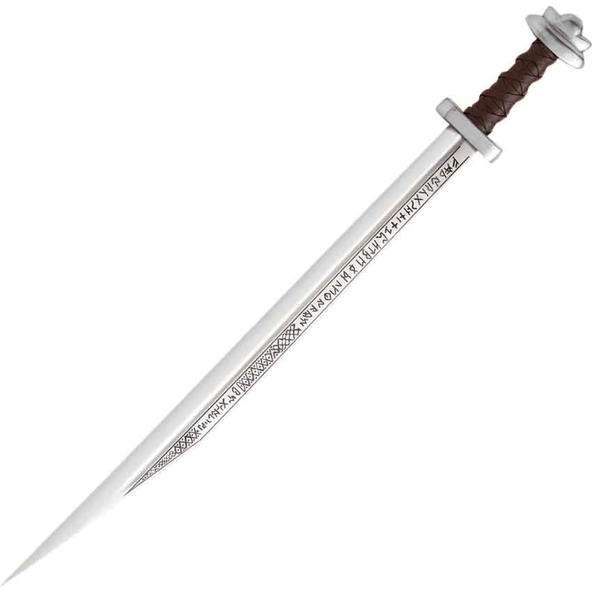 viking long seax knife with runes engraved on the blade viking knife