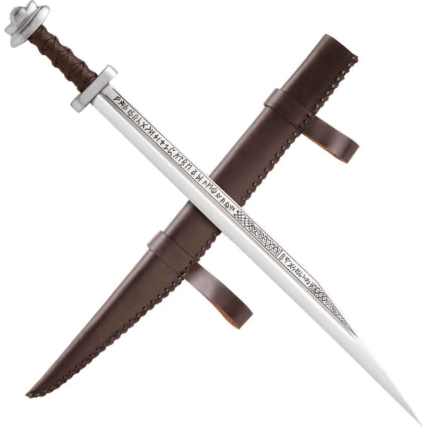viking long seax knife with runes engraved on the blade viking knife