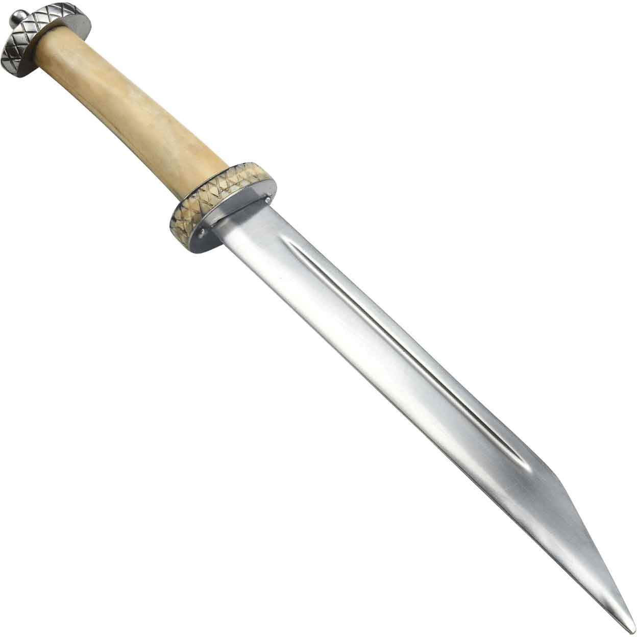 viking seax knife with bone handle and sheath