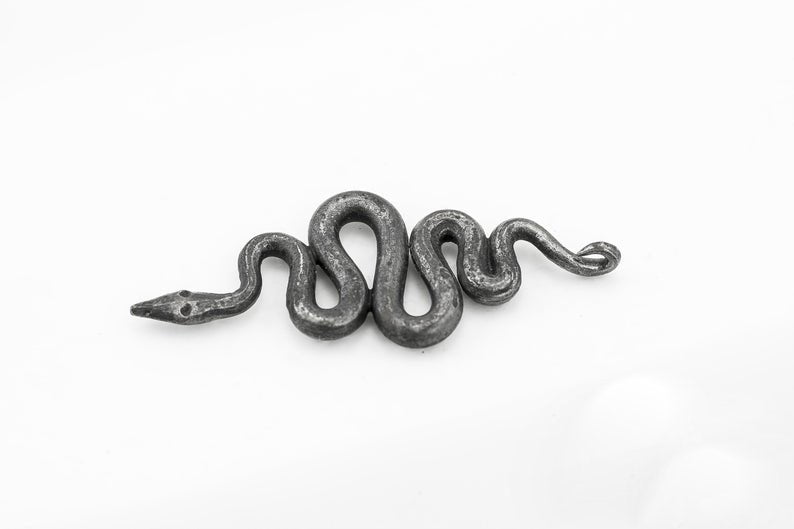Loki,Snake Pendant Handmade Forged Jewellery Blacksmith Iron Steel Serpents Necklace History Fantasy Viking Gift