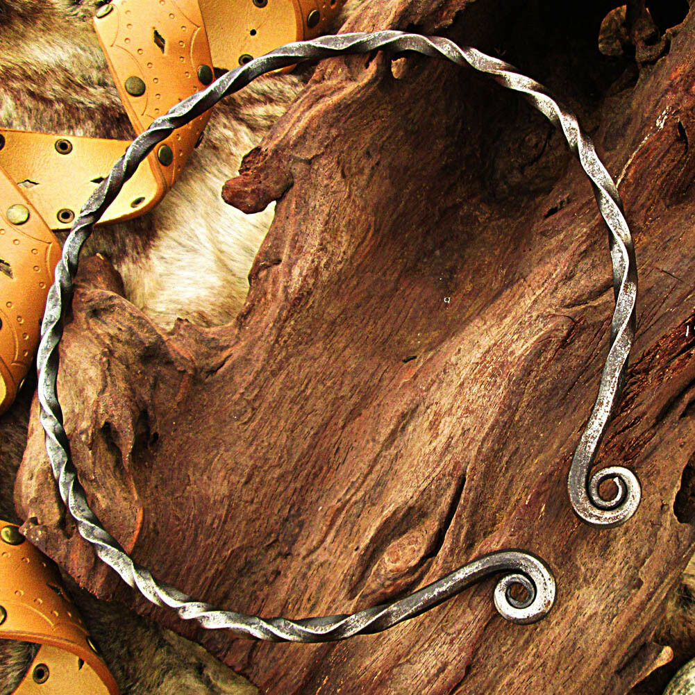 Handmade Iron Viking Warrior Renaissance Knights Crusader Torc Necklace